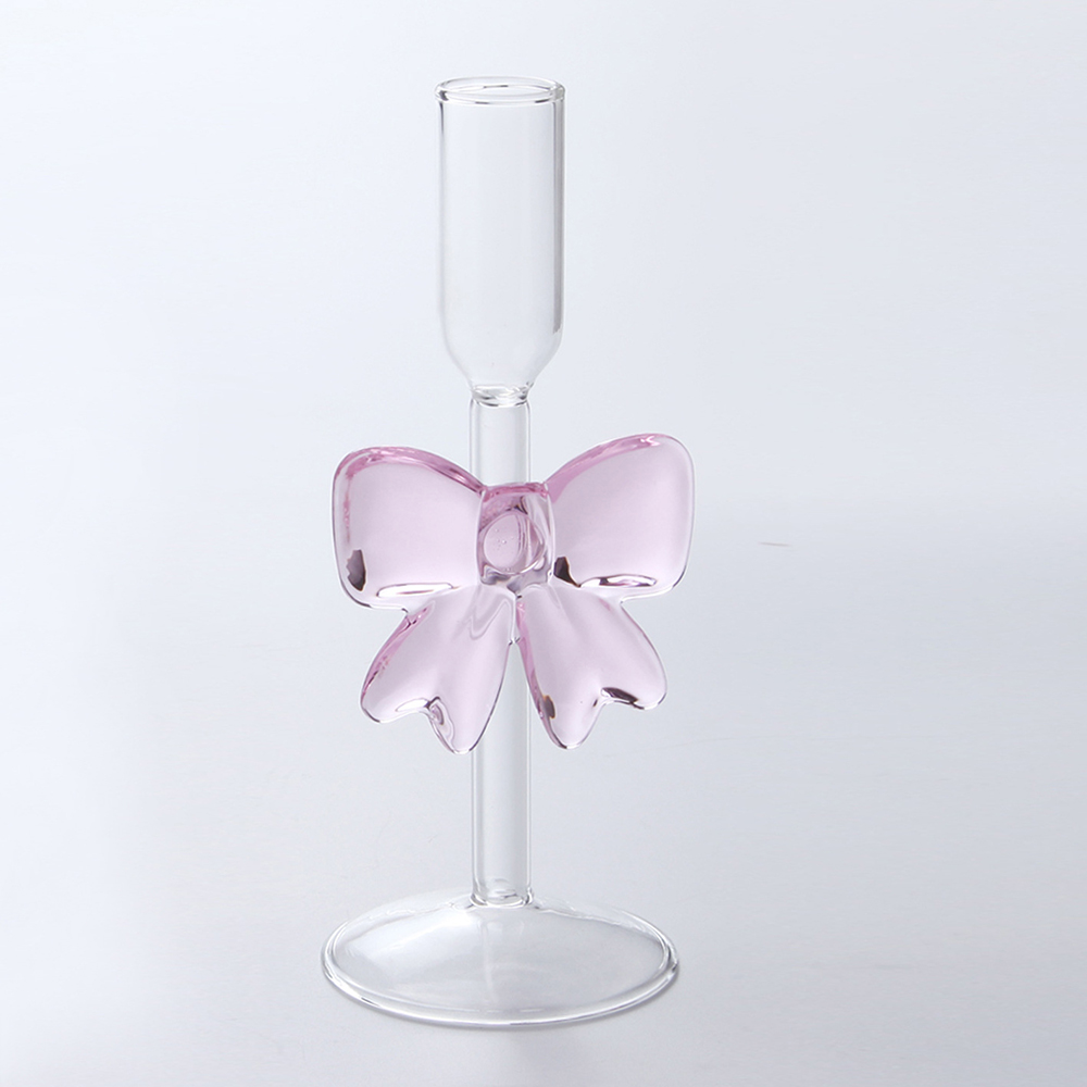 Hoher Kerzenhalter, eleganter Hochzeitskerzenhalter mit Schleife, stilvoll für Partys, Hochzeiten, Heimdekoration: verrotten