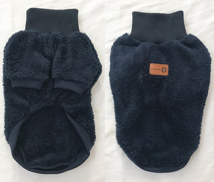 Abrigo de invierno para perros Pug ropa Bulldog francés Poodle Bichon Pomeranian Schnauzer Corgi perro ropa abrigo Hoodies: Navy / S