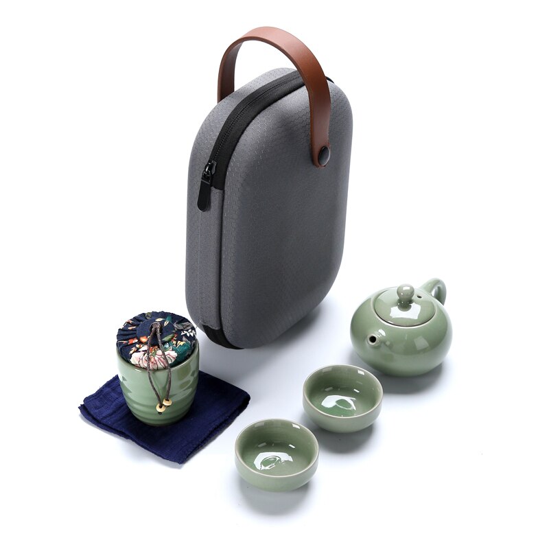 Chinesische Kung Fu Tee-Set Keramik Tragbare Teekanne Set Im Freien Reise Gaiwan Tee Tassen Tee Zeremonie Teetasse Trink Fine: N