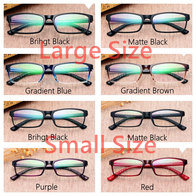 Mannen En Vrouwen Afgewerkt Bijziendheid Bril TR90 Frames En Asferische Anti Blue Ray Fotochrome Lenzen Sph 0 ~-6.00 Cyl 0 ~-2.00