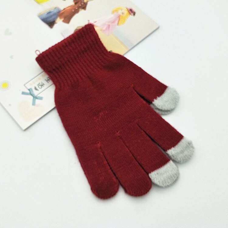 Luvas femininas com touch screen, luvas grossas de alta qualidade, elásticas e estilosas, luvas de dedo elegantes e chique: burgundy