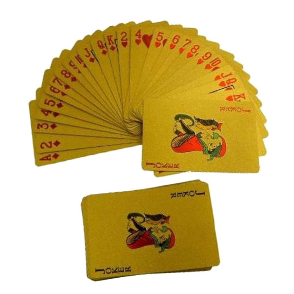 Shining Gold Folie Speelkaarten Volledige Poker Deck $100 Patroon Collectable