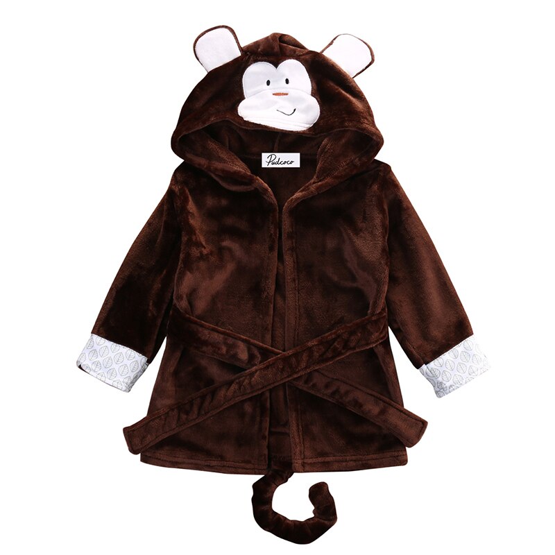 Pudcoco spädbarn bebisrockar tecknat småbarn bebis flicka pojkar kläder badhandduk korall fleece barn huva omlott badrock djur