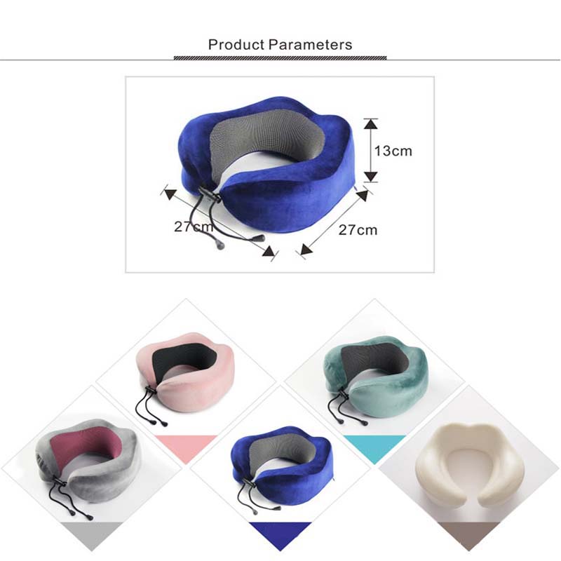 Memory foam nekkussen hoofdsteun reis vakantie rustkussen student massage pad 27 x 27 x 13cm