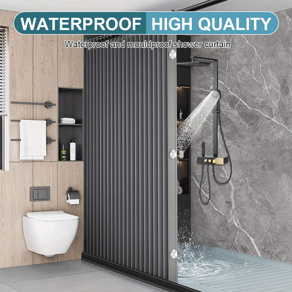 Cortina de ducha magnética plegable, cortina de baño impermeable, divisor de baño de privacidad moderno con 14 ganchos para Baño