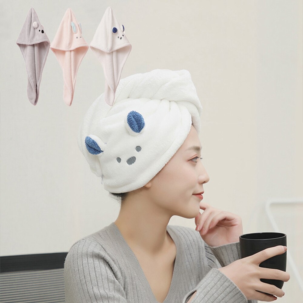 Shower Turban Microfiber Towel Bathroom Hair Dry Quick Drying Lady Bath Towel Soft For Woman Turban Head Wrap Bathing Tools