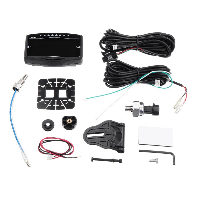 12V/24V 5 in 1 Car Universal Truck LCD Digital Instrument Oil Pressure Gauge Volt Voltmeter Water Temperature Fuel Gauge Tachome