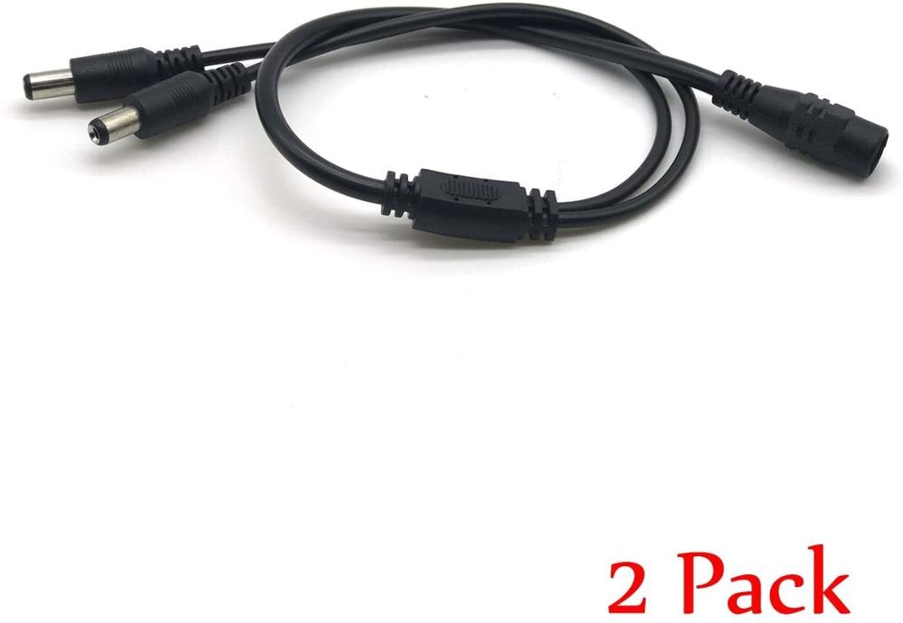 2 pakke 1 hun  to 2 han vejs dc strøm splitter kabel tønde stik 5.52.1mm til cctv kameraer led lys strip og mere