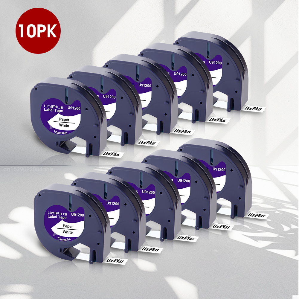 10/20 Stück kompatibles Dymo Letratag-Klebeband Dymo 91201 12267 91202 91200, weißes transparentes Etikett für Dymo Letratag-Drucker LT100H 200B: K