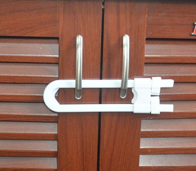 1 PC Lotto U-a forma di Serratura di Sicurezza Del Bambino Colpa Del Gabinetto di Blocco Della Porta di Sicurezza Per Bambini di Vendita Calda: Default Title