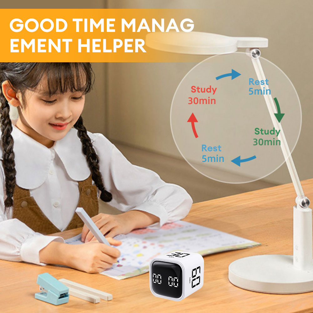 Neuer Würfel-Timer, Schwerkraftsensor, umklappbar, LED-Anzeige, 4 voreingestellte Zeit, Dual-Modi, Countdown, Kochen, Studie, Mini-Digital-Timer