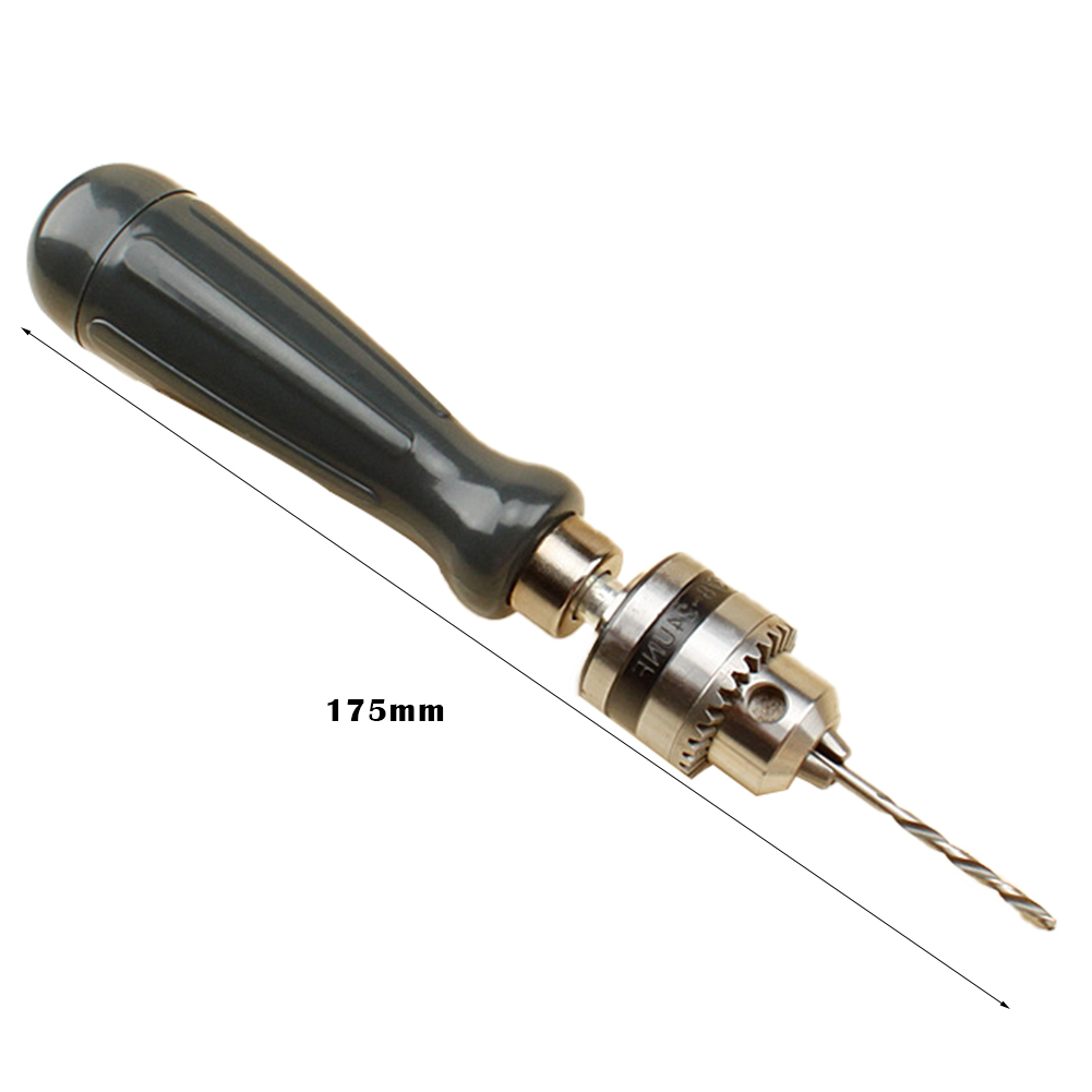 Foret manuel grande clé, perceuse à main avec 5 forets, perceuse à main simple, plage de serrage 0.6-6mm, perceuse hélicoïdale à main, outil de bricolage