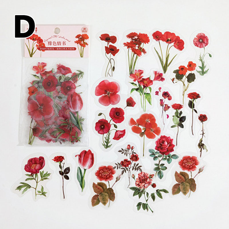 40 stk/pose plante naturlig blomst serie dekorativ dagbog klistermærke scrapbog planlægger dekorativt brevpapir klistermærke til håndkonto: 04