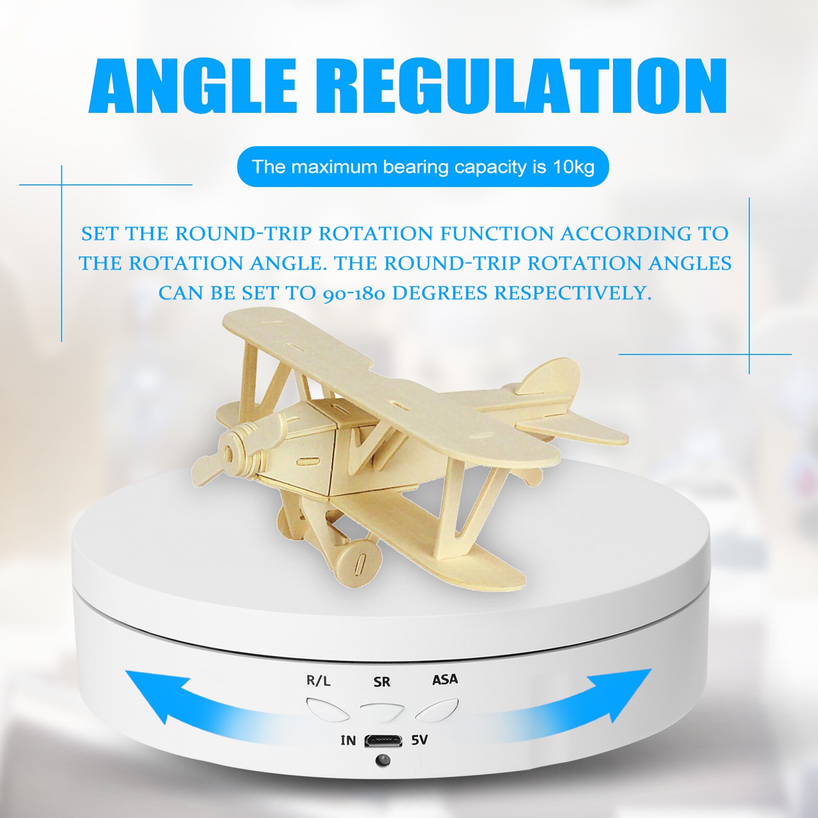 360 Degree Electric Rotating Turntable Display Stand for Video Photography Props Speed Adjustable Display Turntable