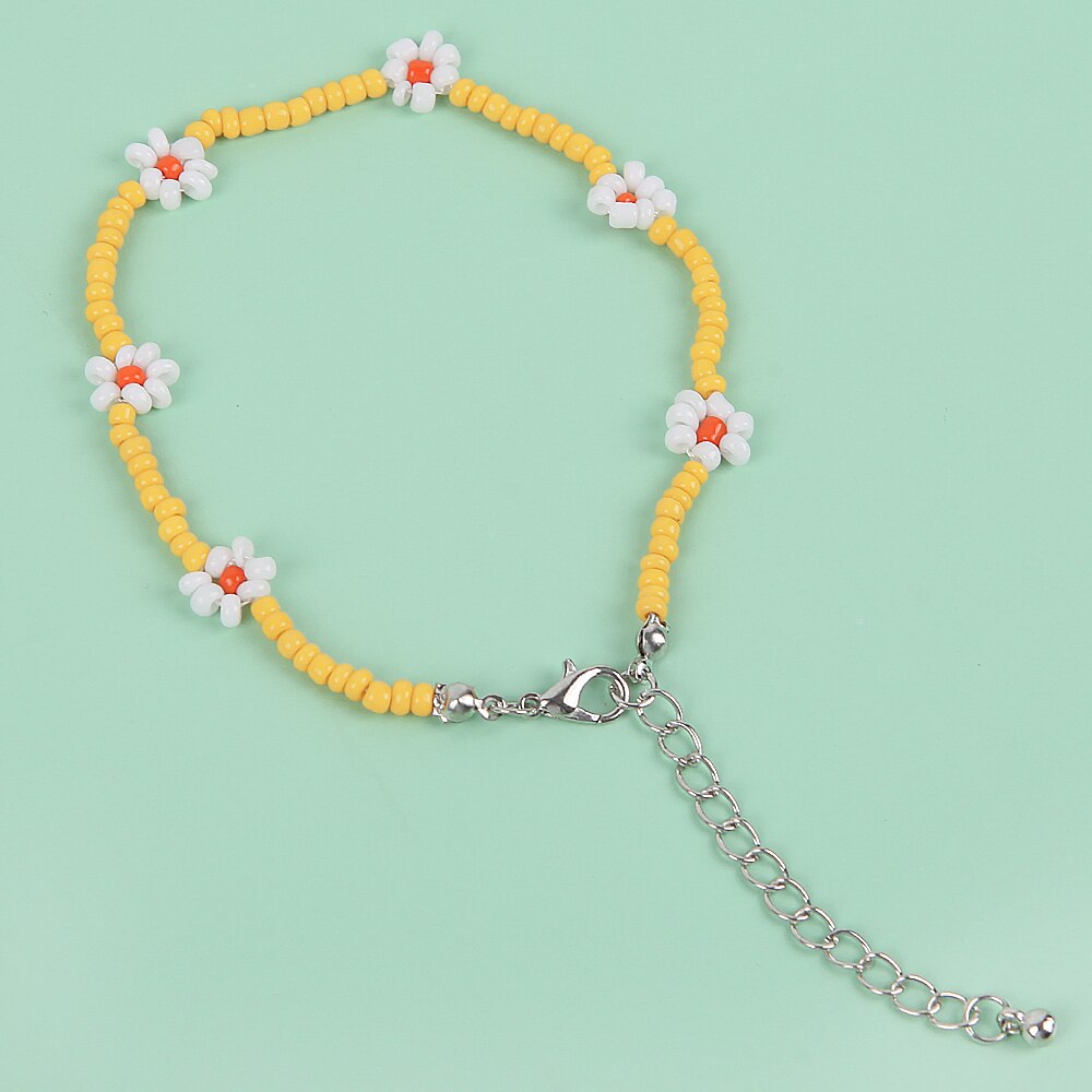 Tobillera con forma de mariposa para mujer, joyería para el pie, pulsera descalza para la playa, correa para el tobillo, accesorios de joyería bohemios: C Beads Anklets