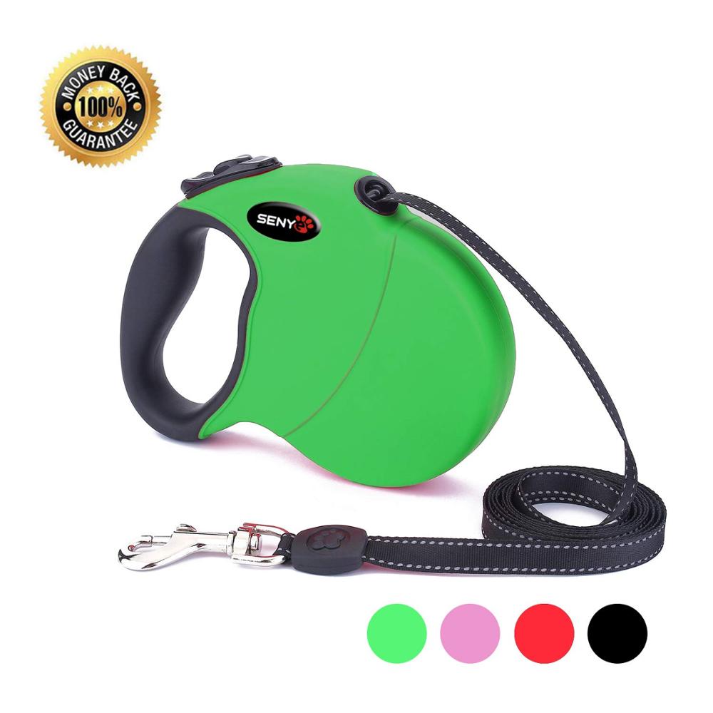 Intrekbare Duurzaam Pet Hondenriemen 5M Ondersteunt Grote Honden Tot £ 100 Best Pet Training Wandelen Nylon Leash huisdier Producten: green