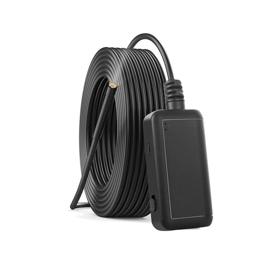 Cámara endoscópica WIFI de 5,5mm y 5M, boroscopio de inspección con Cable suave impermeable IP67, IOS y Android, con espejo lateral de gancho