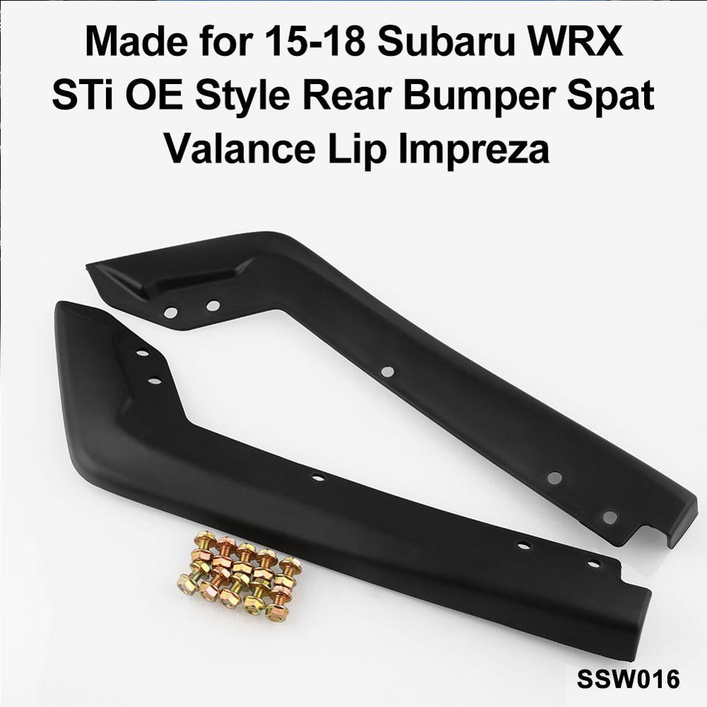 2 Pcs/Set Automotive Spoiler For Subaru WRX STi Rear OE Wrap Angle Spat Valance Lip Poly BK WRX STi