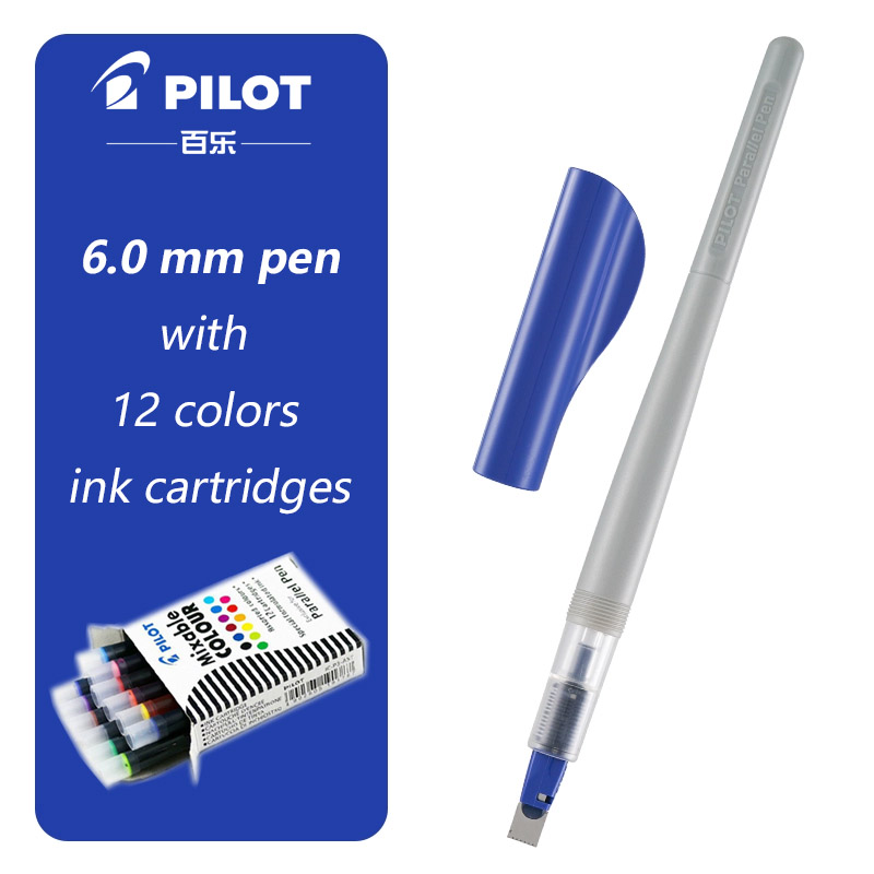 Original PILOT Parallel Art Pen 1.5 3.8 6.0 mm Calligraphy Pen for Gothic, Arabic & Specialty Scripts (Broad Edge Drawing Tool: Blue