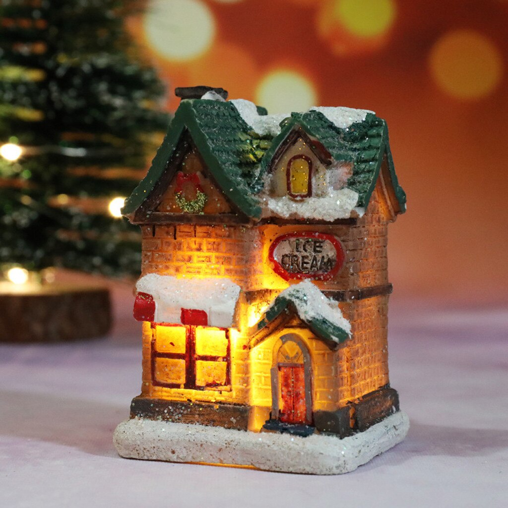 Julbelysning harts miniatyr husmöbler ledde hus dekorera julbelysning fest 03: I