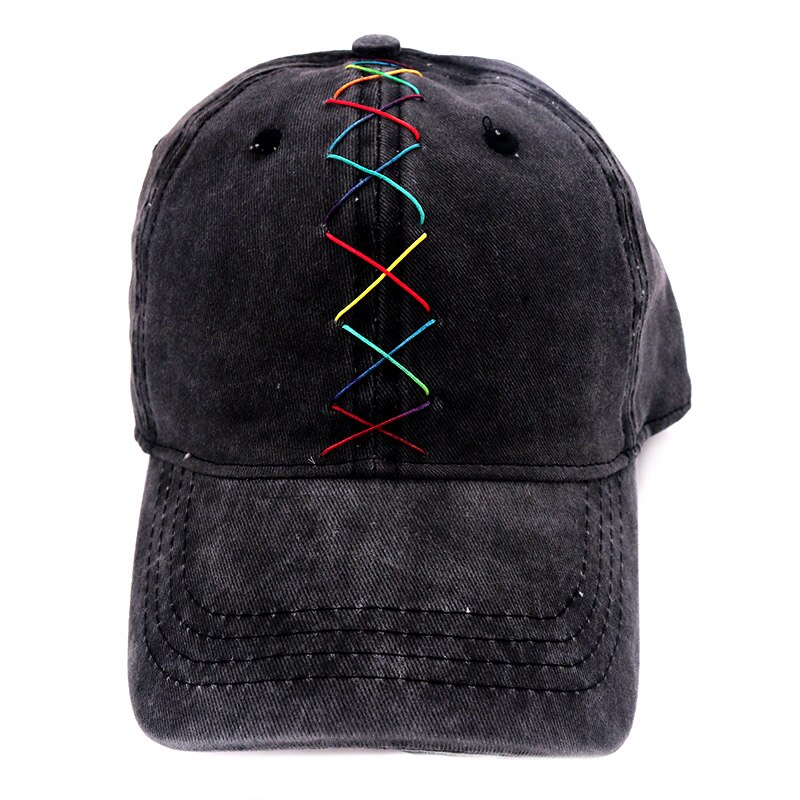 Rento monivärinen nauha puuvilla baseball lippalakit naisille tytöille miesten kesä säädettävä hip hop lippis denim snapback lippikset