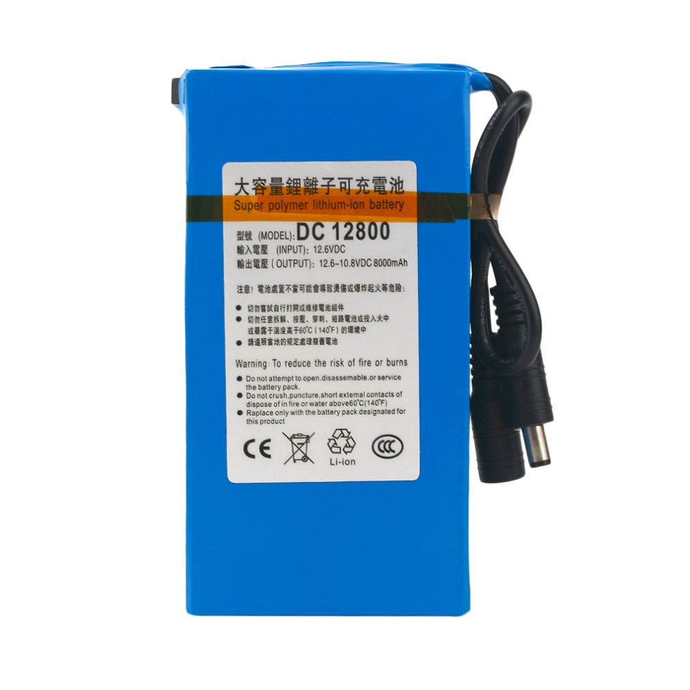 Ursprünglichen Ladung Schutzhülle DC 12V 8000MAH Li-Ion Super Akku Sicherung-Li-Ion Akku CCTV Kamera mit EU stecker