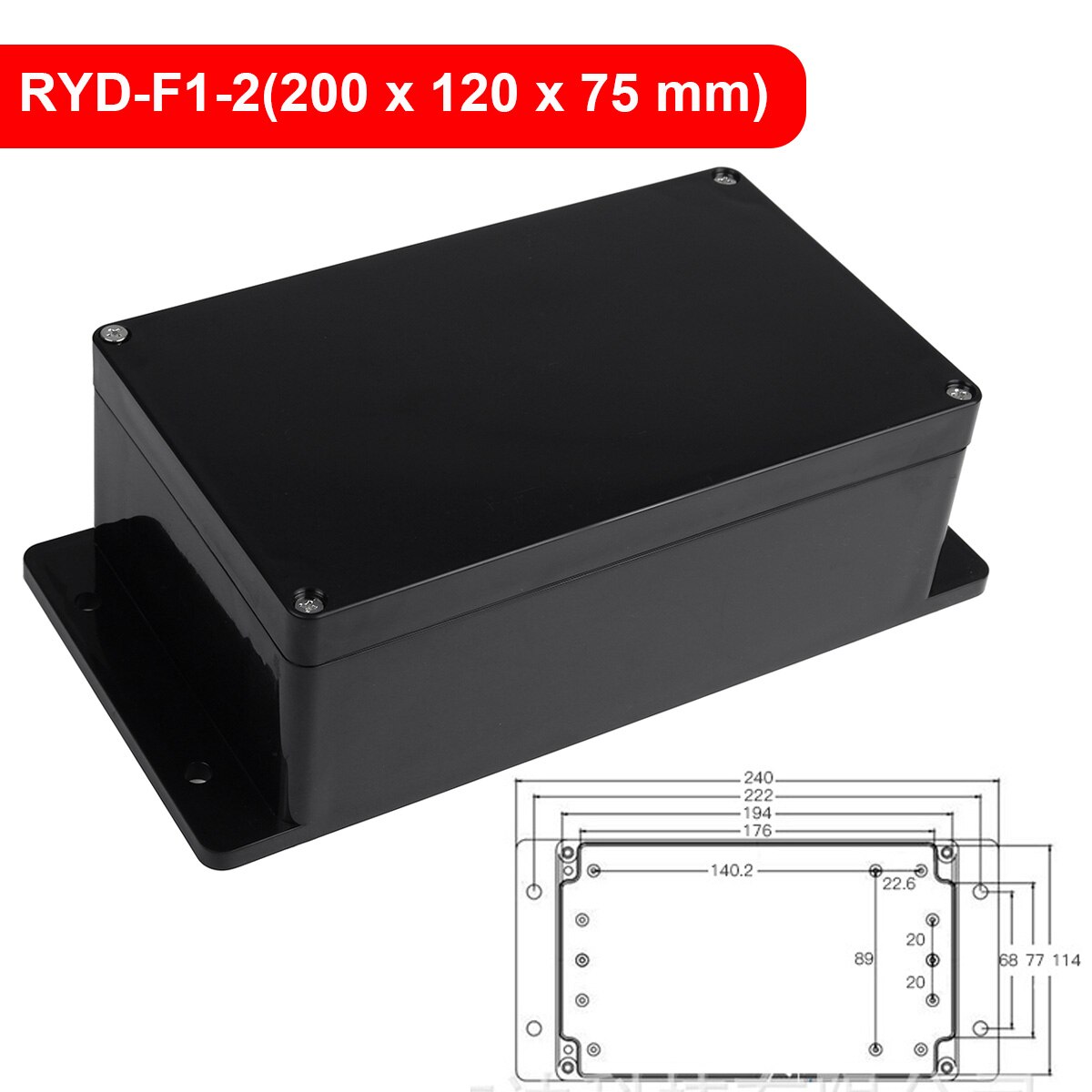 Outdoor IP67 Waterproof Enclosure Plastic Box Electronic Project Instrument Case Electrical Project Box Junction Box Housing: 4