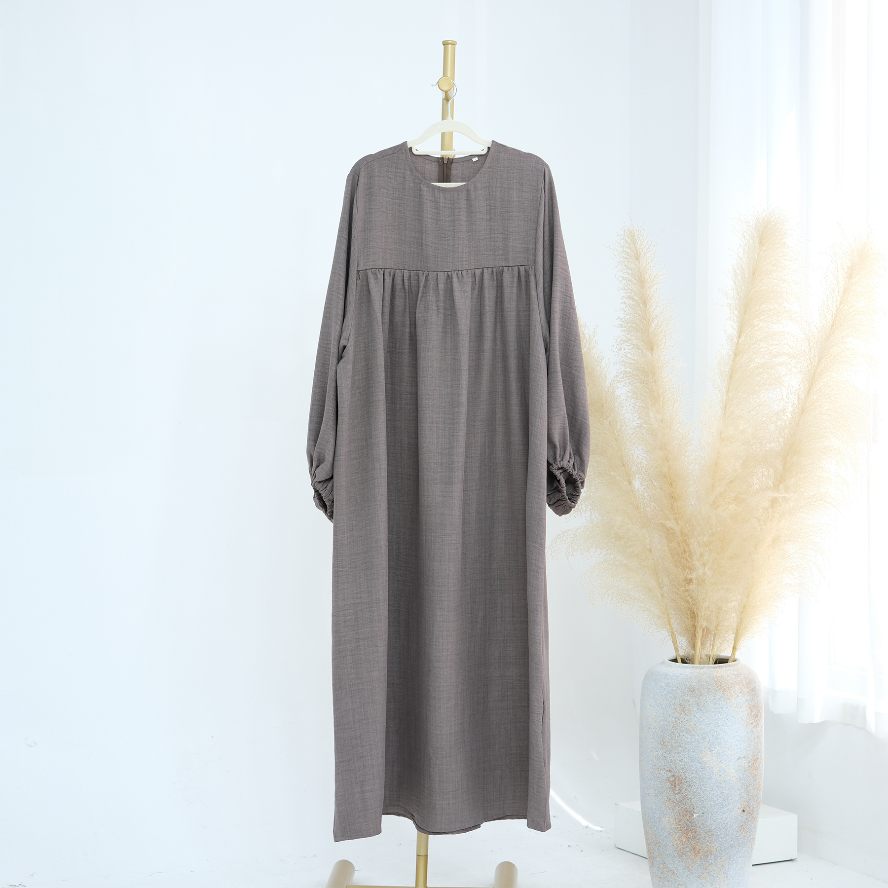 Abaya-Robe de luxe pour femmes musulmanes, vêtements d'allaitement, Kebaya, Kaftan, Maroc, Turquie, Dubaï, Eid Ramadan: L / Or