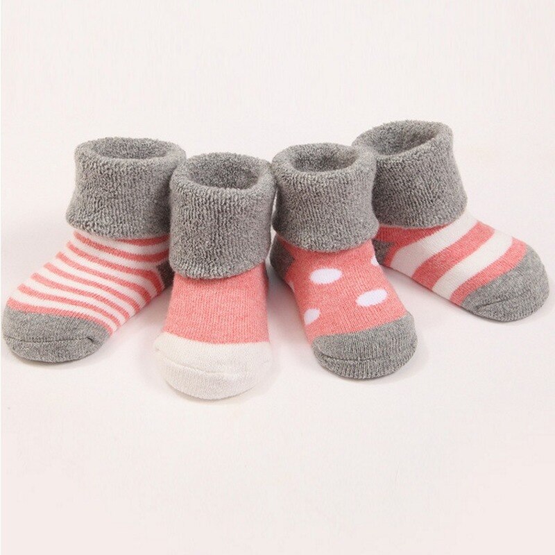 Kinderen Dikke Badstof Sokken Herfst En Winter Pluche Sokken 0-1-3 Jaar Oud 4 Paar/veel Baby Sokken Mannen En Vrouwen Baby Sokken