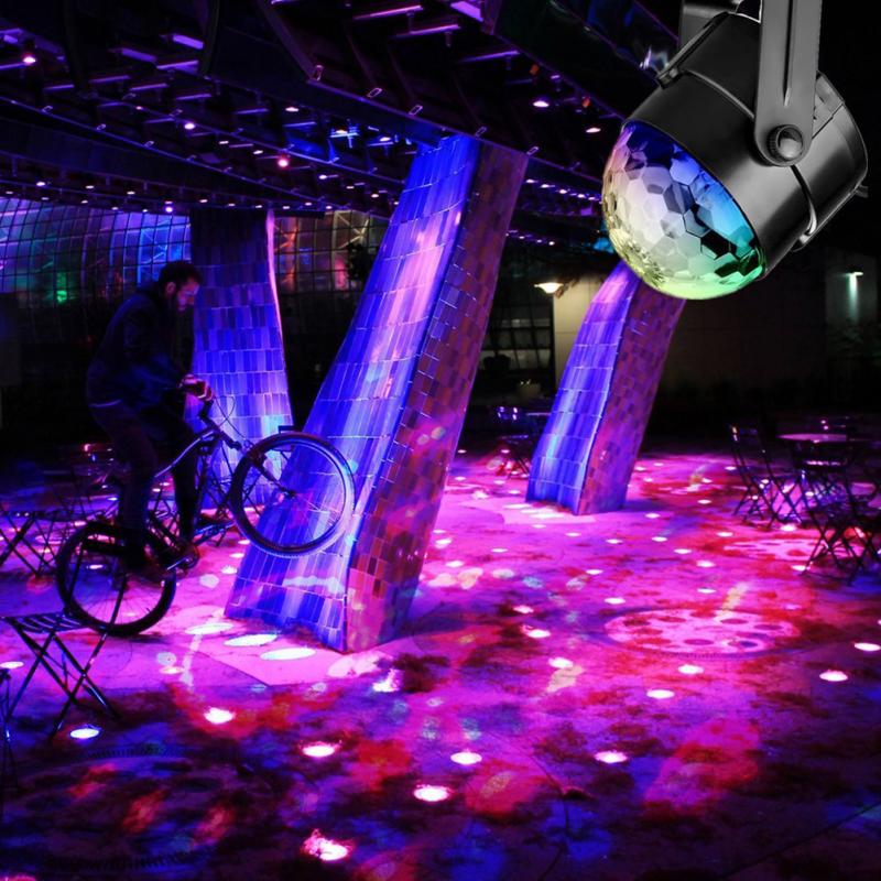 7 couleurs éclairage de scène 3W son activé fête lumières famille Portable Dj lumières USB Rechargeable Bar Club Disco lumières