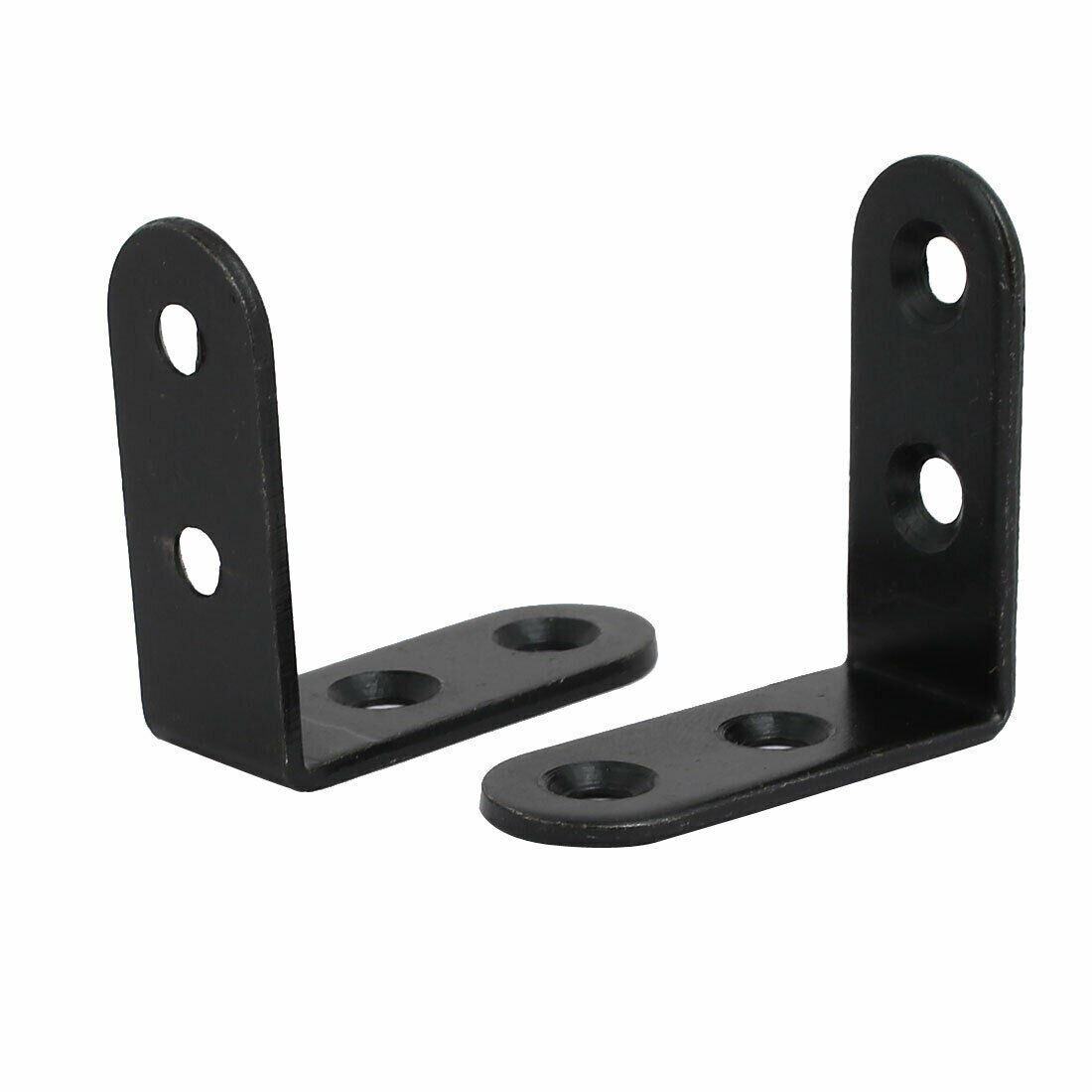 10pcs 42mmx42mmx17mm 90 Degree Round End Angle Bracket Corner Brace Black