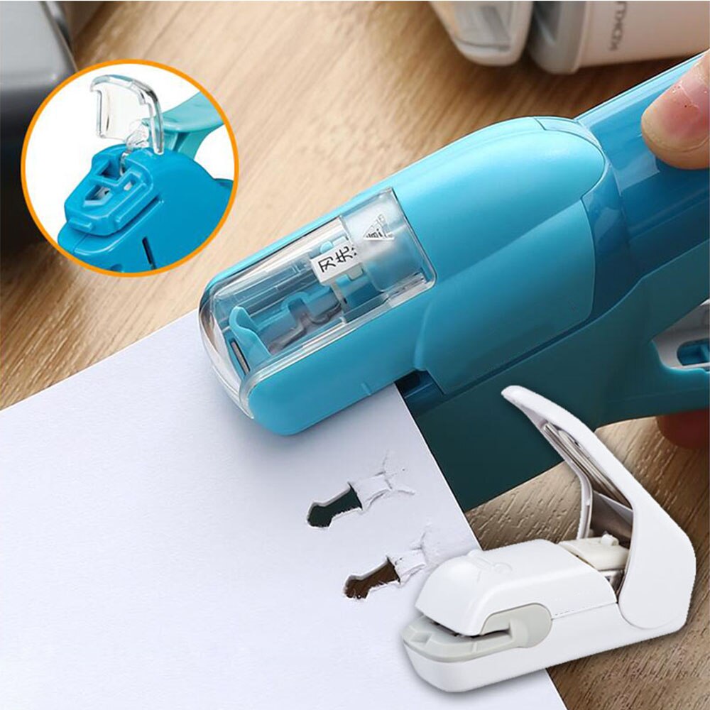Hand-held Mini Safe Stapler without Staples Staple Free Stapleless 7 Sheets Capacity for Paper Binding Business School Office