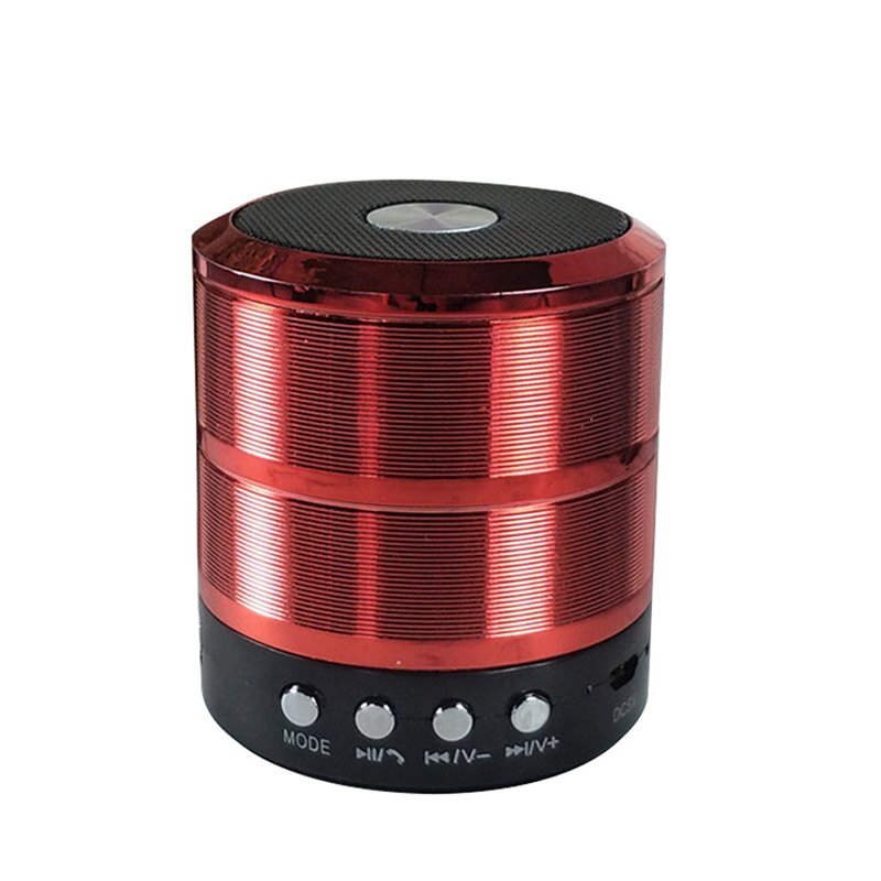 Caixa de som sem fio, mini, portátil, de metal, suporte para tf, usb, fm, viva-voz, multifunção: Red