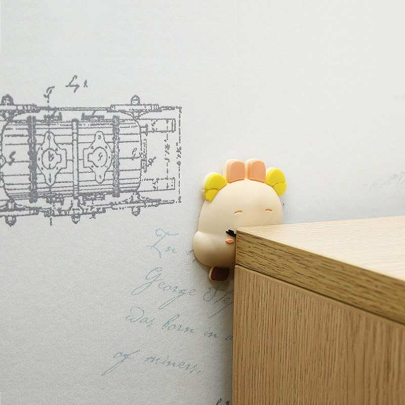 4 sztuk/zestaw samoprzylepne ściany wyciszenie naklejka na ścianę i drzwi silikonowa ochrona na zamek robić drzwi klocki pogrubienie Słodki kreskówka zwierząt zaszokować mata