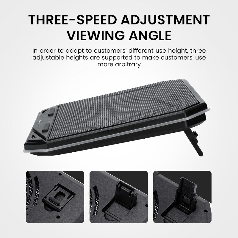 LLANO Within 18inches Gaming Laptop Cooler A Large Fan Laptop Cooling Pad Full Surround RGB Marquee Notebook Radiator Stand