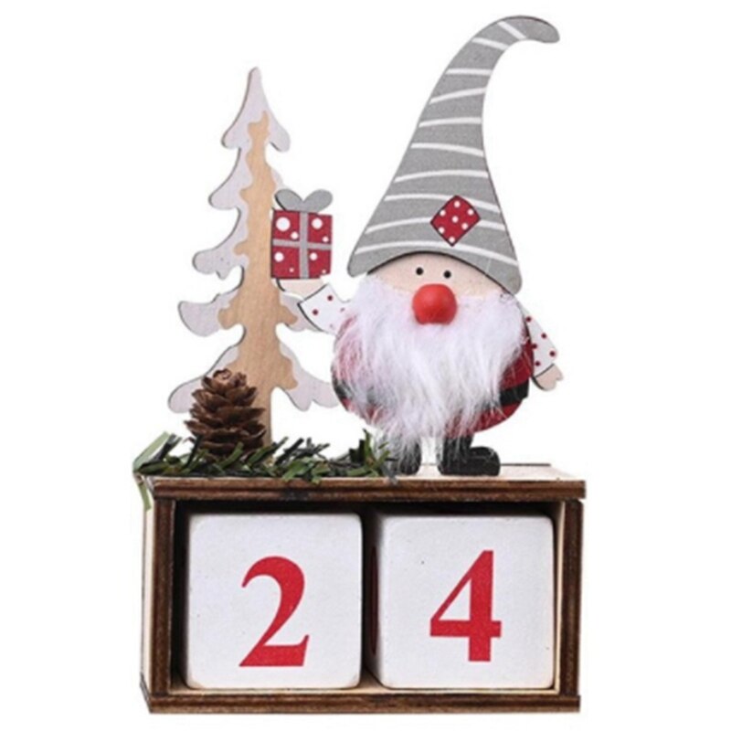Kerst houten kerstman bureaublad ornament kerstversiering houten dennenappel kalender ouderen ornamenten