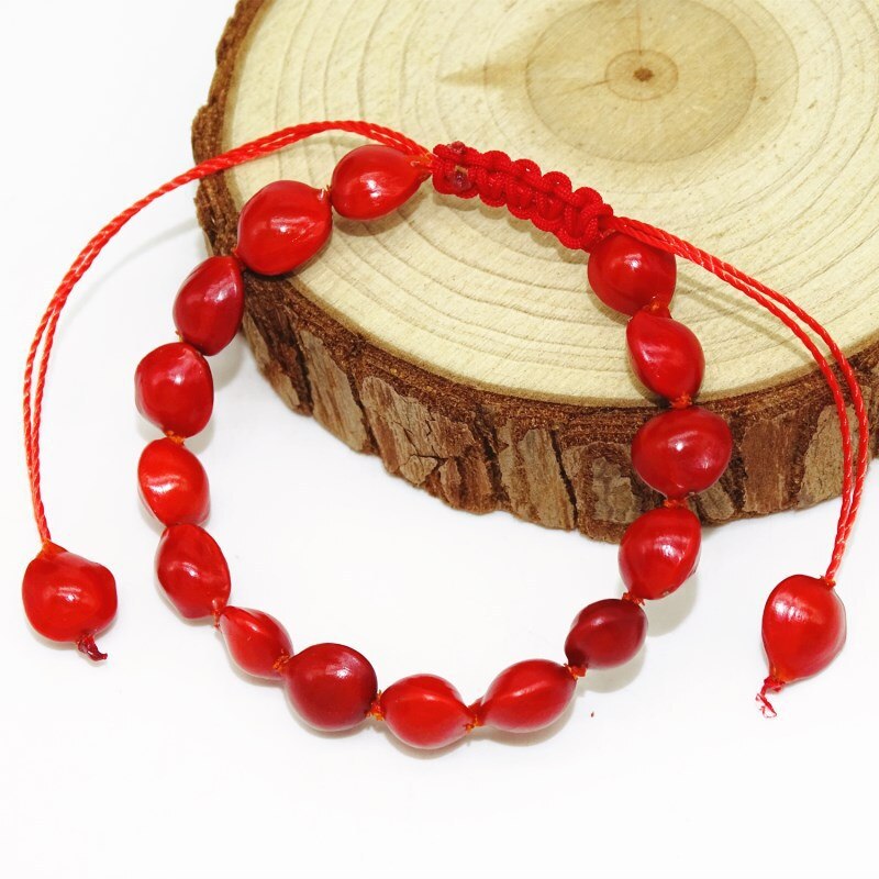 Natuurlijke Rode Draad Bean Armband voor Meisjes Rode Draad Gebreide Bodhi Bonen Charm Armbanden Mannen Vrouwen Sieraden