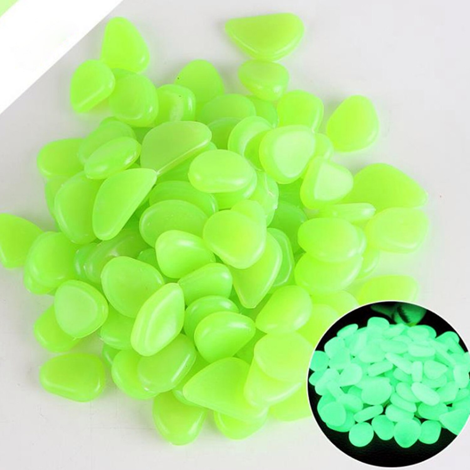 1kg glöd i mörkret stenar glödande stenar fluorescerande ljusa småstenar lysande stenar för akvarieträdgårdsdekoration: 6
