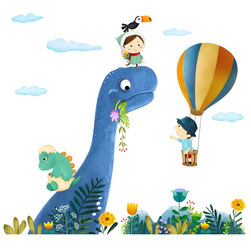 Stor dinosaur park wallsticker til børneværelse aftagelig vinyl børnehave kunst decals pvc plakat tegneserievægklistermærker boligindretning: Default Title