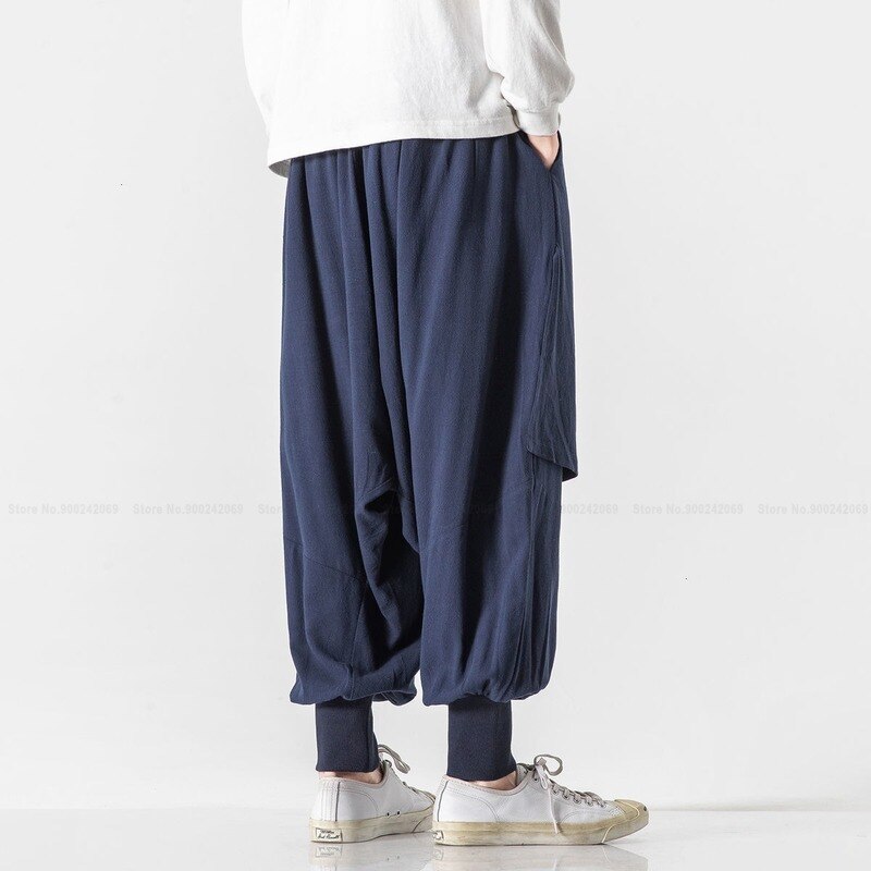 Japanese Retro Loose Harajuku Style Harem Pants Trousers Chinese Style Streetwear Hip Hop Bloomers Oriental Clothing Casual Men
