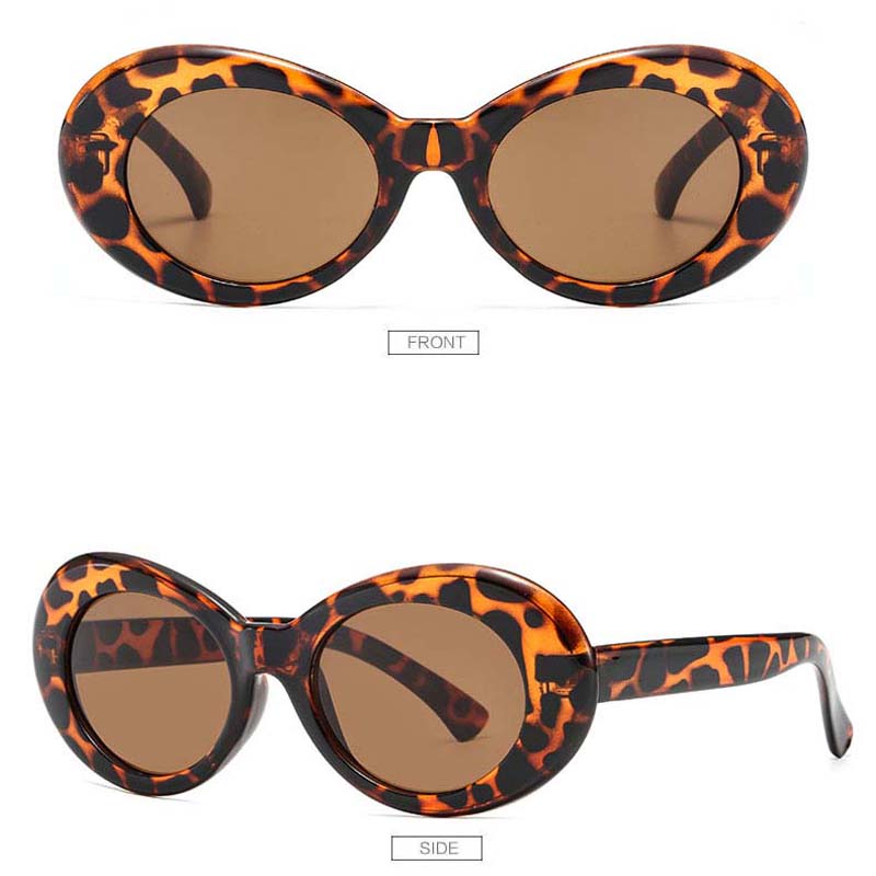 Frauen Schlagkraft Brille Gläser Männer Sonnenbrille Weiblich Männlich Oval Sonnenbrille Schwarz Weiß verrotten Brillen UV400: Leopard Rahmen Tee