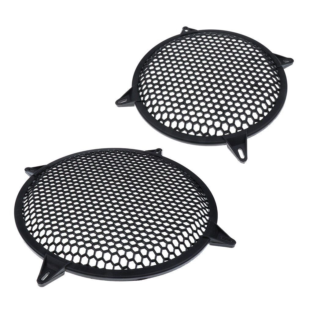 2 Pieces Car Plastic Speaker Subwoofer Amplifier Cover Grill Mesh 10 Inch+12inch