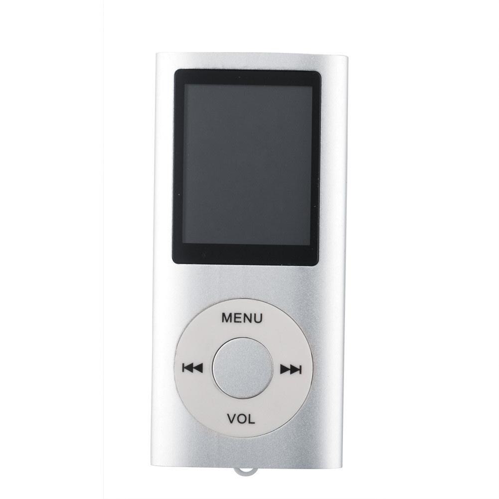 1.8-inch Mp3 Player Music Playing Built-in Fm Radio Recorder Ebook Player With Headphones Usb Cable: silver gray