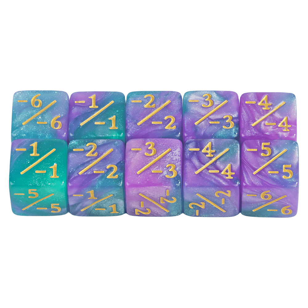 Dados D6 compatibles con accesorios de juego de cartas, dados de fichas, contadores de dados, 10 piezas: Lavanda