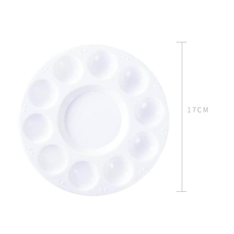 1Pcs Round Palette Gouache Paint Plastic Palettes Tools Painting School Drawing Stationery Children L8C2