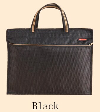 Bolsa de archivo de papel impermeable para maestro/marido/papá, tamaño grande, informal, libro de trabajo, revista, documentos, bolsa de portátil con mango negro simple: black