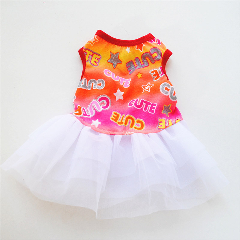 Dog Skirt Dog Clothes Princess Dress Wedding Dress Denim Skirt Floral Bow Lace Soft and Comfortable Spring Summer Section Cute: 1 / XS