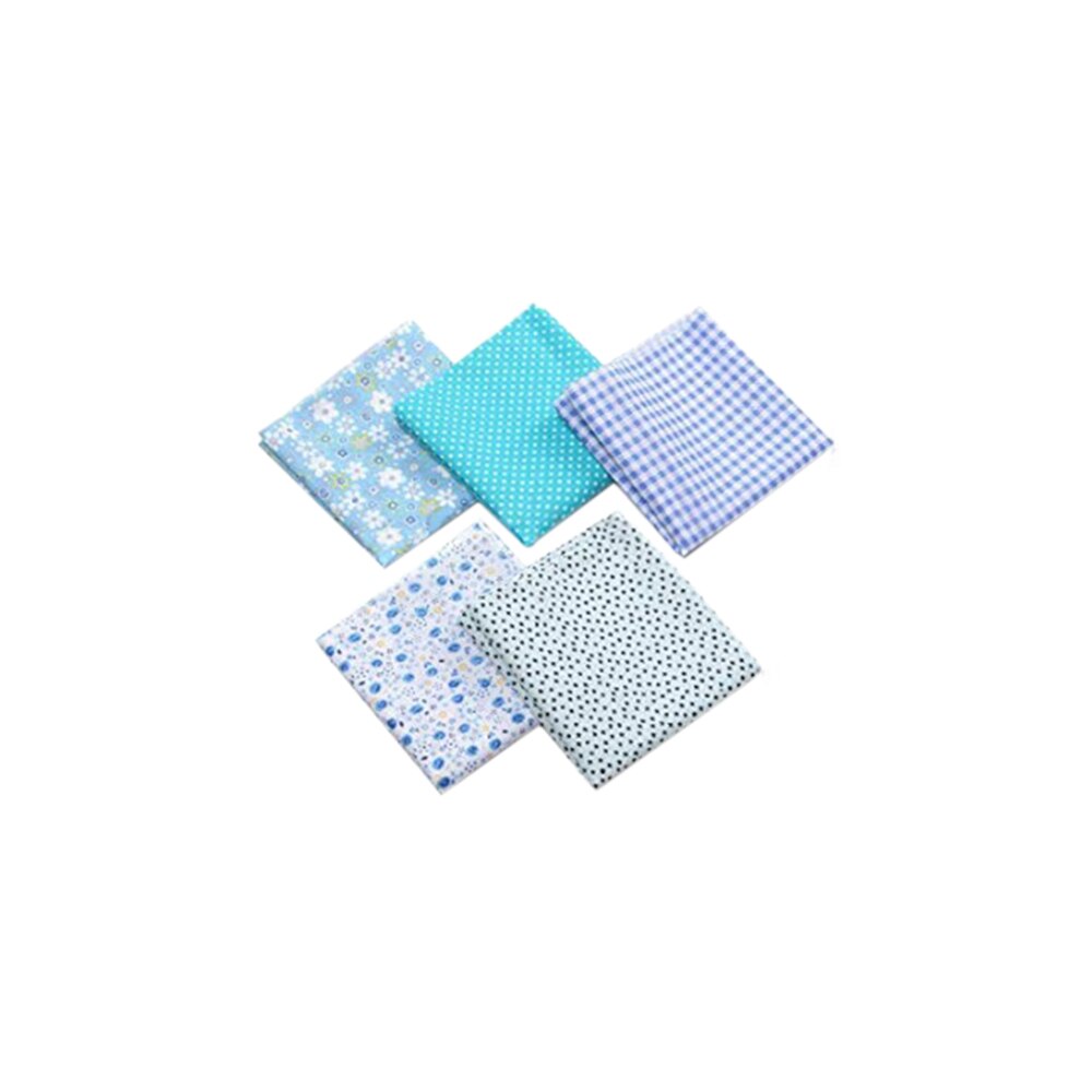 Handmade 5pcs DIY Cotton Fabrics Patchwork Group Plain Cloth Various Patterns Floral Square Cotton Cloth 50*50cm: 03