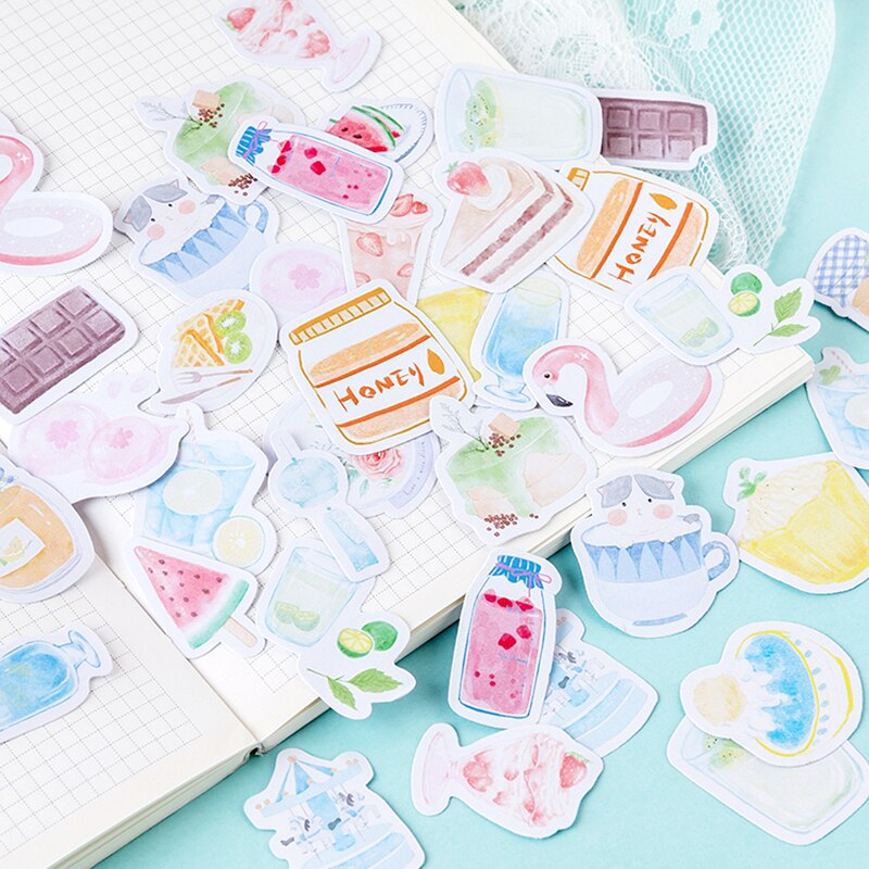 45 pcs/box Happy girl stickers cartoon adhesive paper sticker diy Handmade Card album Scrapbook tools decoration sticker
