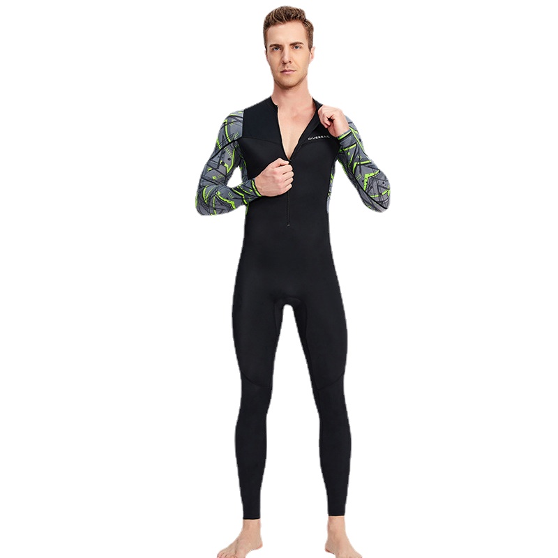 Mannen Full Body Wetsuit Surfen Diing Pak Scuba Dive Skin Rash Guard Een Stuk Lange Sleee Ritssluiting Quick droog Sunsuit UPF50 +